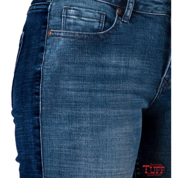COWGIRL TUFF "Livin' On The Edge Trouser" flare stretch jeans sz 26x35L Tall - Picture 6 of 16